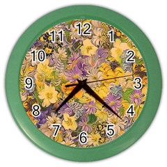 Spring Flowers Effect Wall Clock (Color)