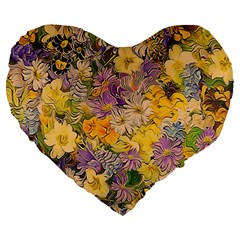 Spring Flowers Effect 19  Premium Heart Shape Cushion