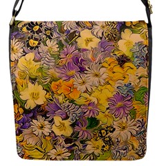 Spring Flowers Effect Flap Closure Messenger Bag (Small)