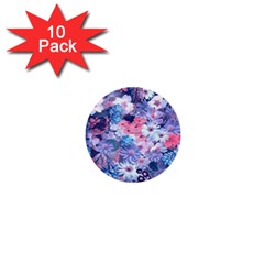 Spring Flowers Blue 1  Mini Button (10 Pack)