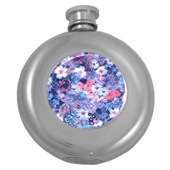 Spring Flowers Blue Hip Flask (round) by ImpressiveMoments