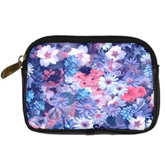 Spring Flowers Blue Digital Camera Leather Case by ImpressiveMoments