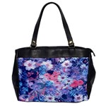 Spring Flowers Blue Oversize Office Handbag (One Side) Front