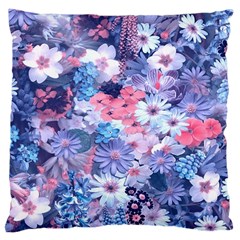 Spring Flowers Blue Large Cushion Case (single Sided)  by ImpressiveMoments