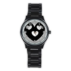 Lovely Heart Sport Metal Watch (black)