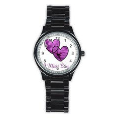 I Miss You Sport Metal Watch (black) by WonderfulDreamPicture