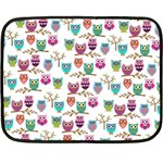 Happy Owls Mini Fleece Blanket (Two Sided) 35 x27  Blanket Front