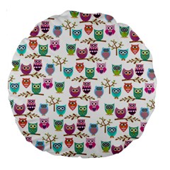 Happy Owls 18  Premium Round Cushion 