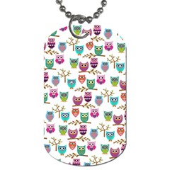 Happy Owls Dog Tag (one Sided) by Ancello