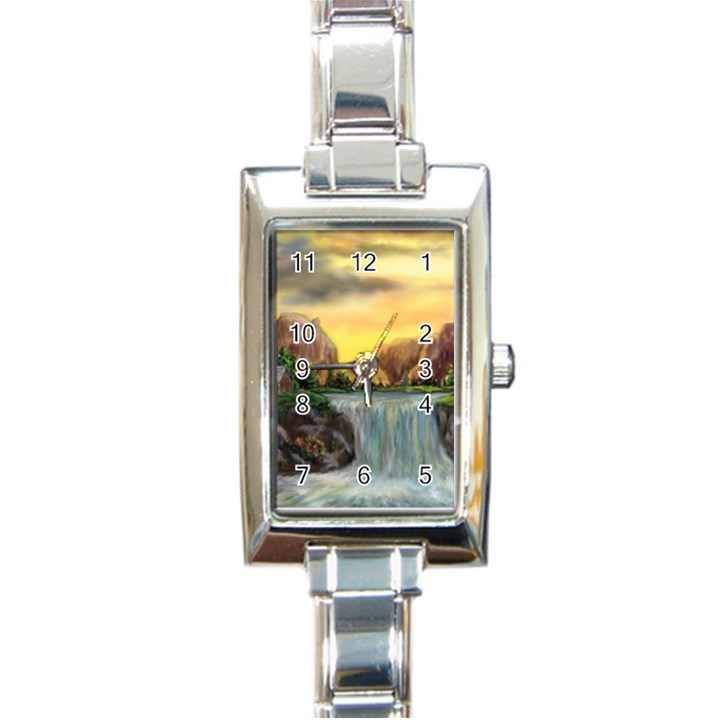 Brentons Waterfall - Ave Hurley - ArtRave - Rectangular Italian Charm Watch