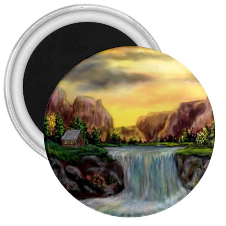 Brentons Waterfall - Ave Hurley - ArtRave - 3  Button Magnet