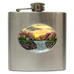 Brentons Waterfall - Ave Hurley - Artrave - Hip Flask by ArtRave2