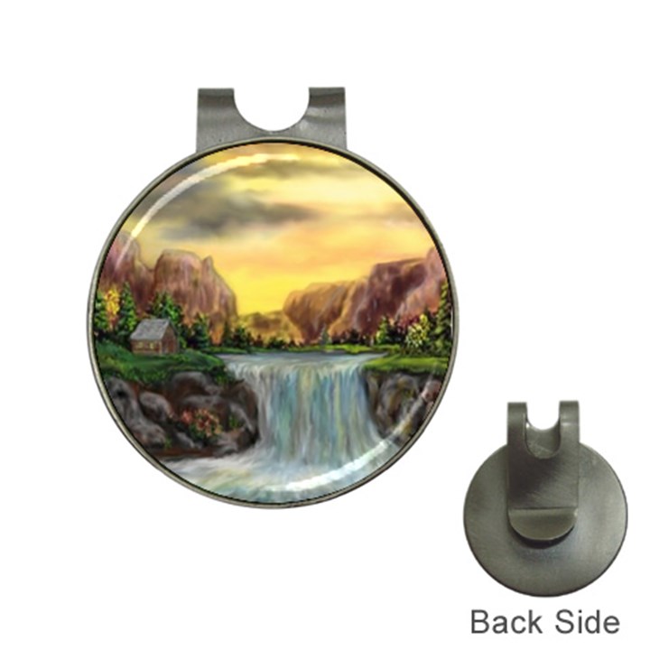 Brentons Waterfall - Ave Hurley - ArtRave - Hat Clip with Golf Ball Marker