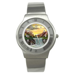 Brentons Waterfall - Ave Hurley - Artrave - Stainless Steel Watch (slim)