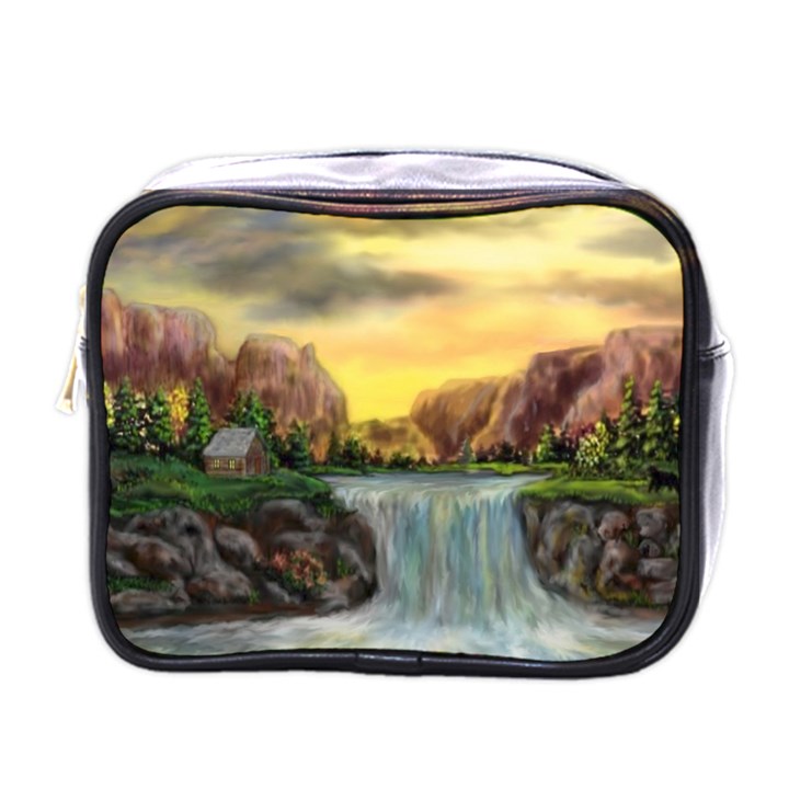 Brentons Waterfall - Ave Hurley - ArtRave - Mini Travel Toiletry Bag (One Side)