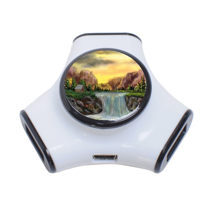 Brentons Waterfall - Ave Hurley - ArtRave - 3 Port USB Hub