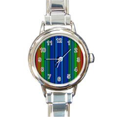 Strips Round Italian Charm Watch by Siebenhuehner