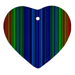 Strips Heart Ornament (two Sides) by Siebenhuehner