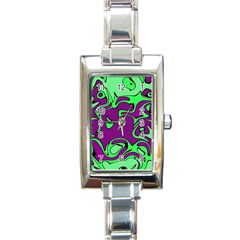 Abstract Rectangular Italian Charm Watch by Siebenhuehner