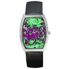 Abstract Tonneau Leather Watch by Siebenhuehner