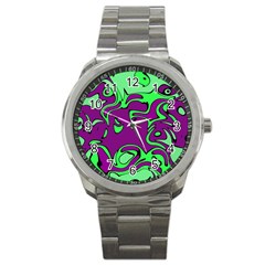 Abstract Sport Metal Watch