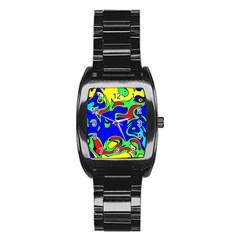 Abstract Stainless Steel Barrel Watch by Siebenhuehner