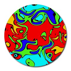 Abstract 8  Mouse Pad (round) by Siebenhuehner