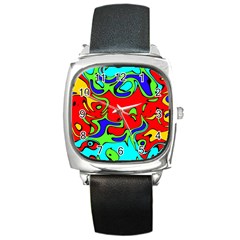 Abstract Square Leather Watch by Siebenhuehner