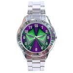 Abstract Stainless Steel Watch Front