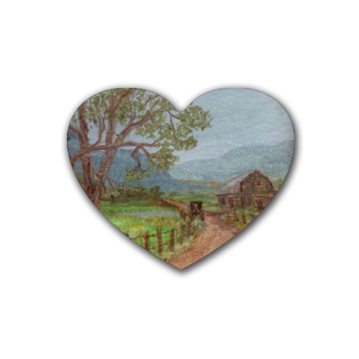  Amish Buggy Going Home  by Ave Hurley of ArtRevu ~ Rubber Coaster (Heart)