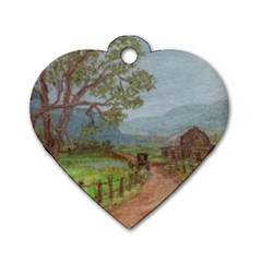  amish Buggy Going Home  By Ave Hurley Of Artrevu   Dog Tag Heart (one Side) by ArtRave2