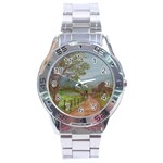  Amish Buggy Going Home  by Ave Hurley of ArtRevu ~ Stainless Steel Analogue Watch Front