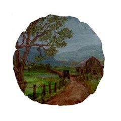  amish Buggy Going Home  By Ave Hurley Of Artrevu   Standard 15  Premium Round Cushion 