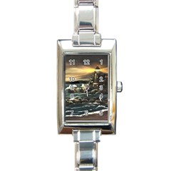  bridget s Lighthouse   By Ave Hurley Of Artrevu   Rectangle Italian Charm Watch by ArtRave2