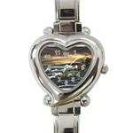  Bridget s Lighthouse   by Ave Hurley of ArtRevu ~ Heart Italian Charm Watch Front