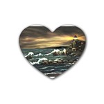  Bridget s Lighthouse   by Ave Hurley of ArtRevu ~ Rubber Coaster (Heart) Front