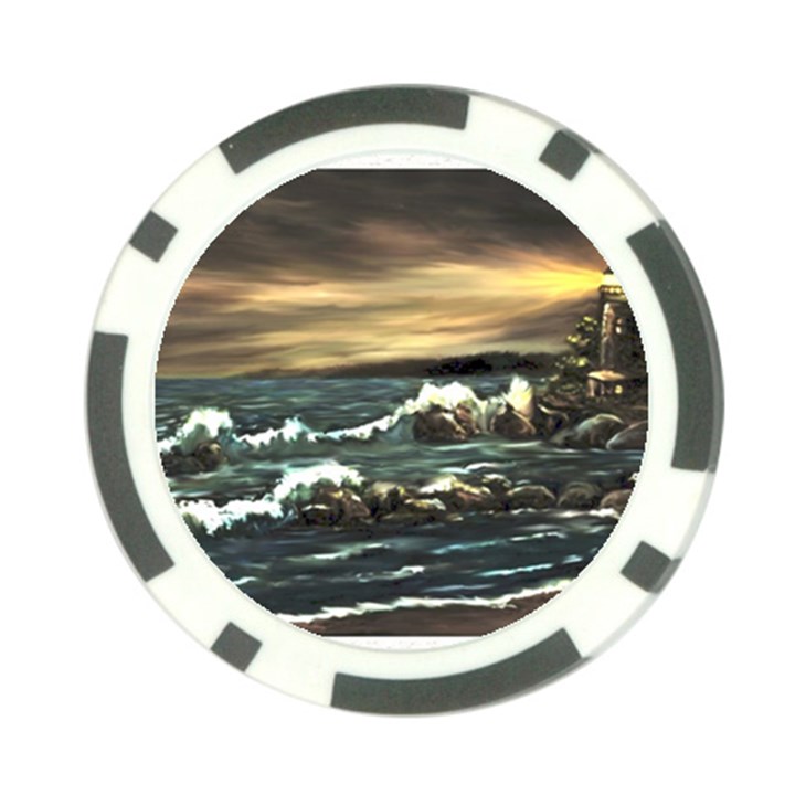  Bridget s Lighthouse   by Ave Hurley of ArtRevu ~ Poker Chip Card Guard