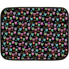 Happy Owls Mini Fleece Blanket (two Sided) by Ancello