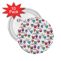 Happy Owls 2 25  Button (10 Pack) by Ancello
