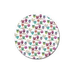 Happy Owls Magnet 3  (round) by Ancello