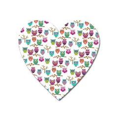 Happy Owls Magnet (heart) by Ancello