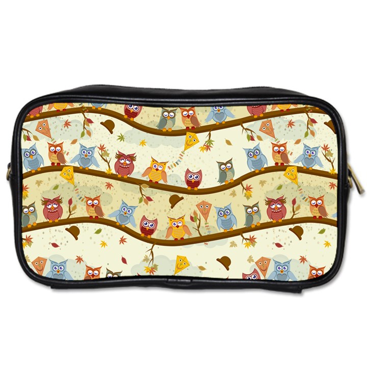 Autumn Owls Travel Toiletry Bag (One Side)