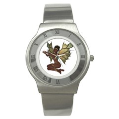 Faerie Nymph Fairy With Outreaching Hands Stainless Steel Watch (slim)