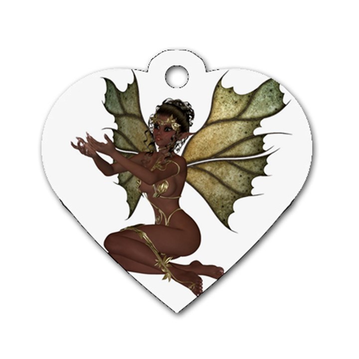 Faerie Nymph Fairy with outreaching hands Dog Tag Heart (One Sided) 