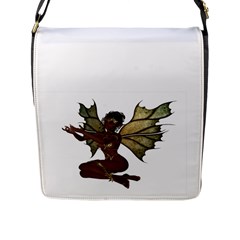 Faerie Nymph Fairy With Outreaching Hands Flap Closure Messenger Bag (large) by goldenjackal