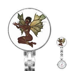 Faerie Nymph Fairy With Outreaching Hands Stainless Steel Nurses Watch by goldenjackal