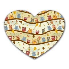 Autumn Owls Mouse Pad (heart)