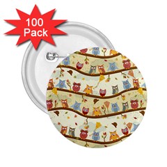 Autumn Owls 2 25  Button (100 Pack) by Ancello