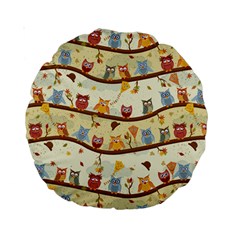 Autumn Owls 15  Premium Round Cushion 