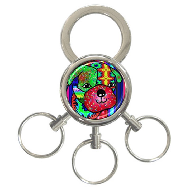 Pug 3-Ring Key Chain